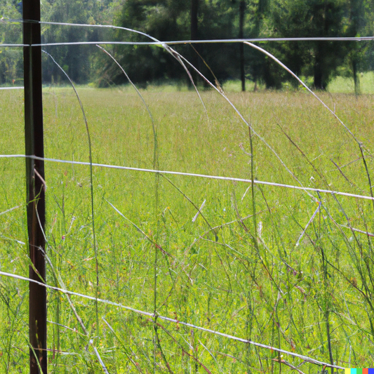 Wire electric fence. 