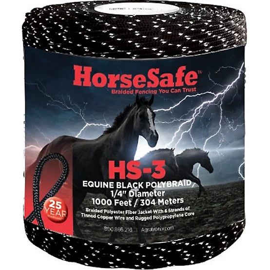HorseSafe Black Poly BRAID